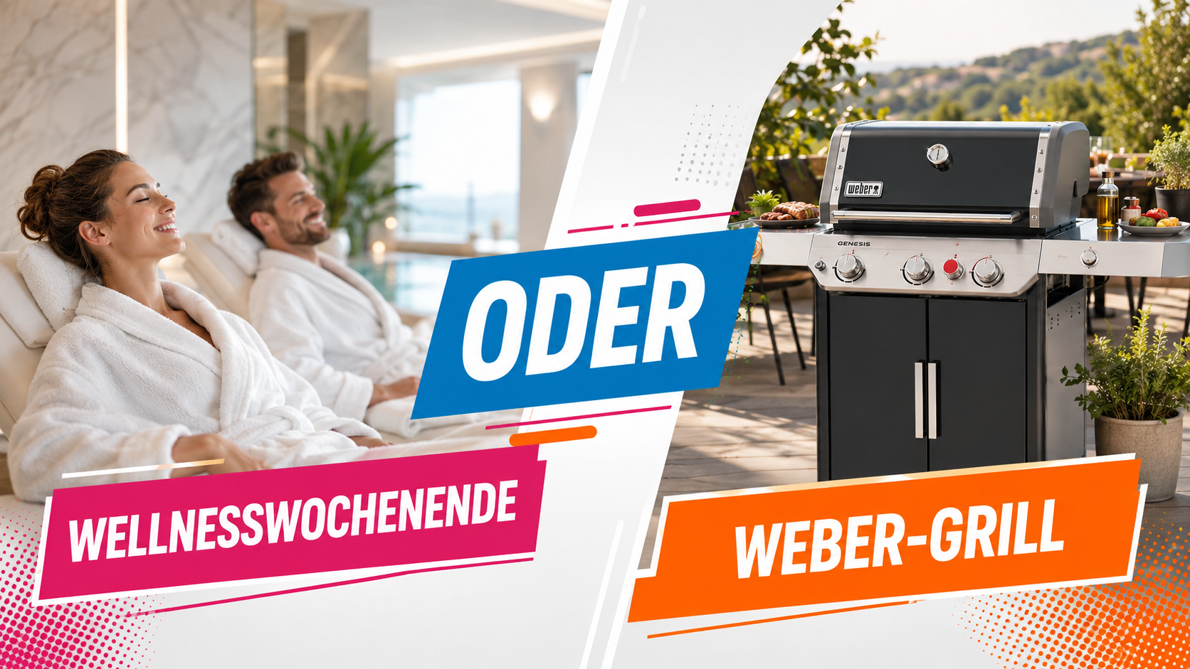 Jetzt Play drücken … und deine Chance auf ein Wellnesswochenende oder einen Weber-Grill sichern.